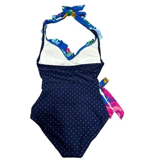 NWT Matilda Jane SANDCASTLE QUEEN Navy Floral Dot One Piece Swimsuit Size S NWT - Picture 4 of 10